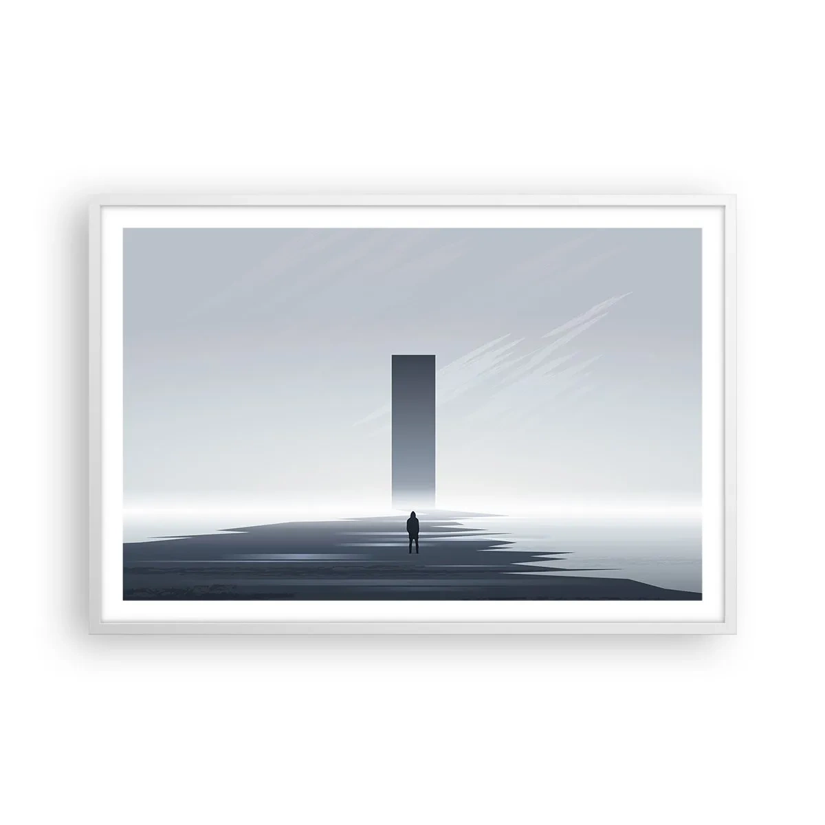 Póster en marco blanco - ¿Oportunidad o amenaza? - 91x61 cm