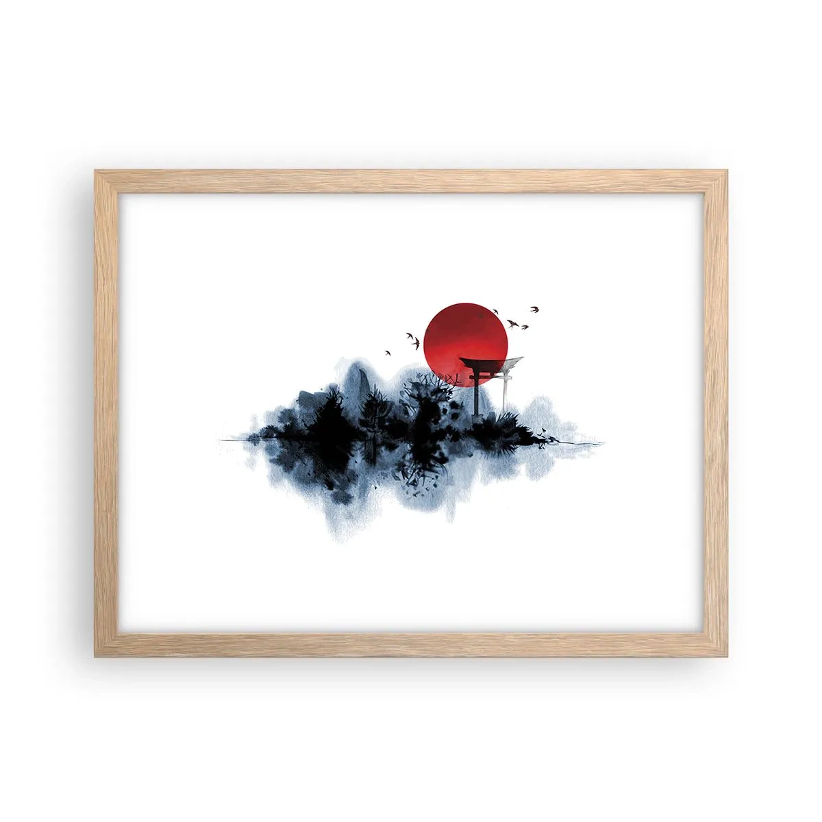 Póster en marco roble claro - Visión japonesa - 40x30 cm