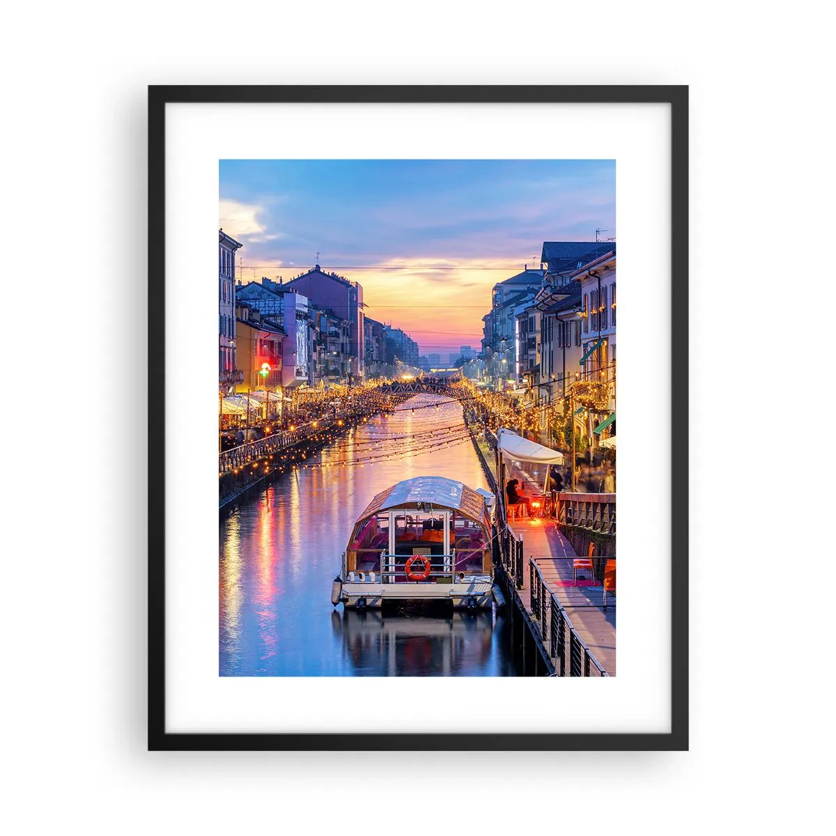 Póster en marco negro - Una noche de luz y diversión - 40x50 cm