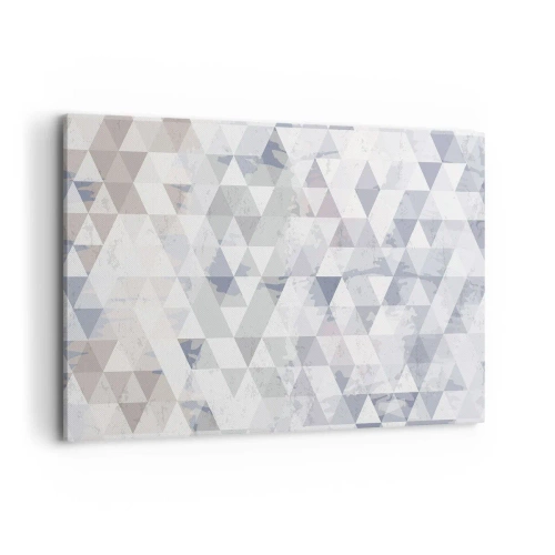 Cuadro sobre lienzo - Impresión de Imagen - Patrón de triángulo geométrico en tonos pastel - 120x80cm - A ritmo de triángulo - Decoración de pared moderna para salón y dormitorio ARTTOR