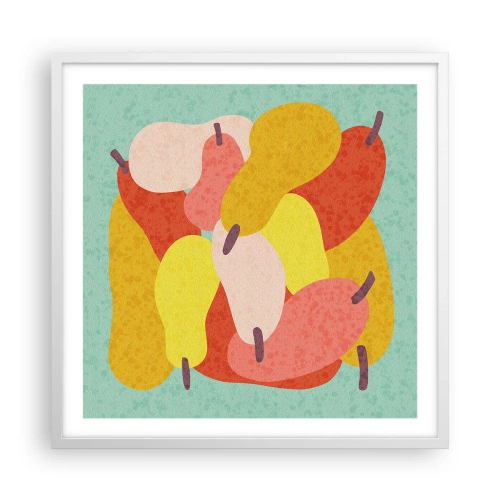 Póster en marco blanco - Saborear el sol del verano - 60x60 cm