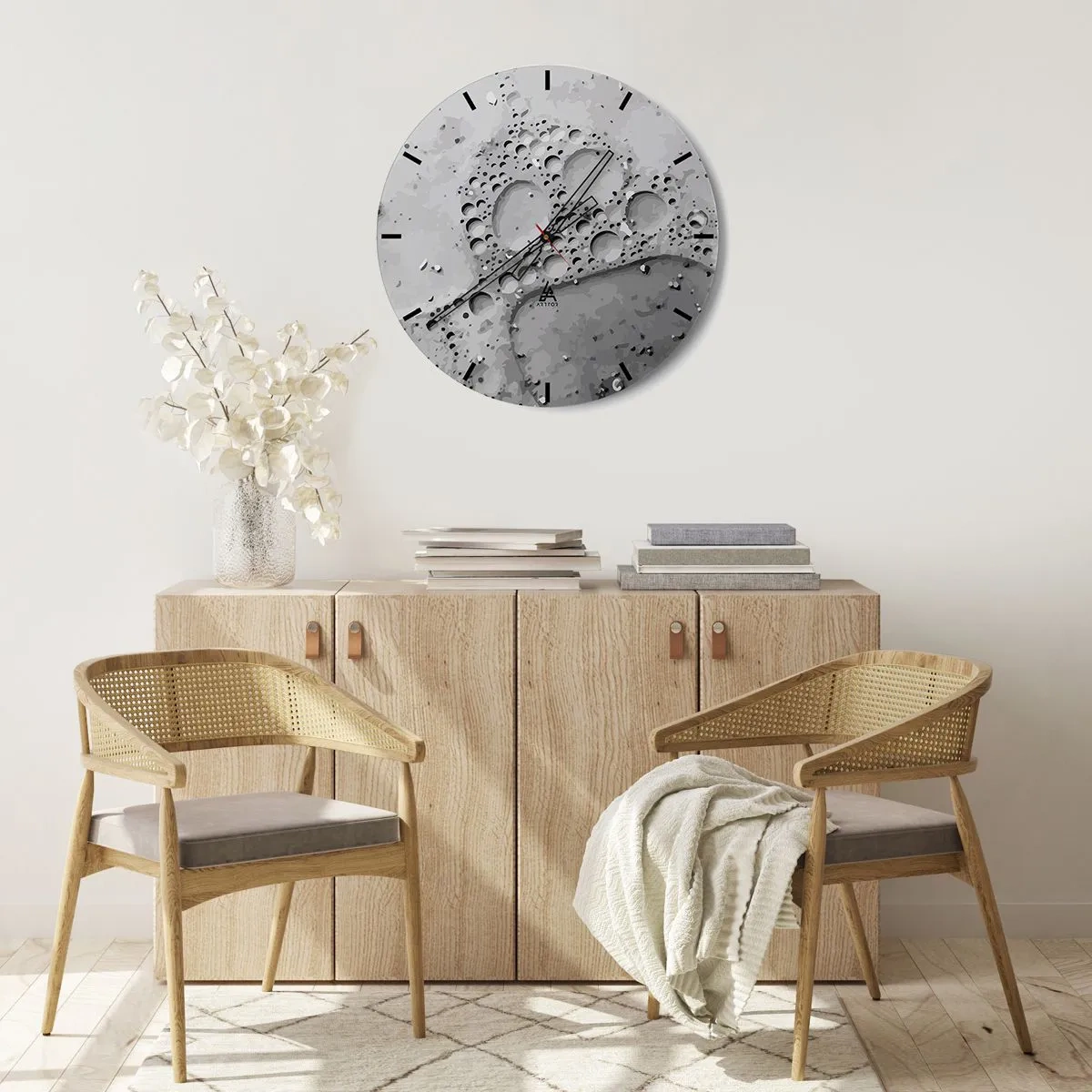 Reloj de pared - Reloj de vidrio - Rastro espumoso - 40x40 cm