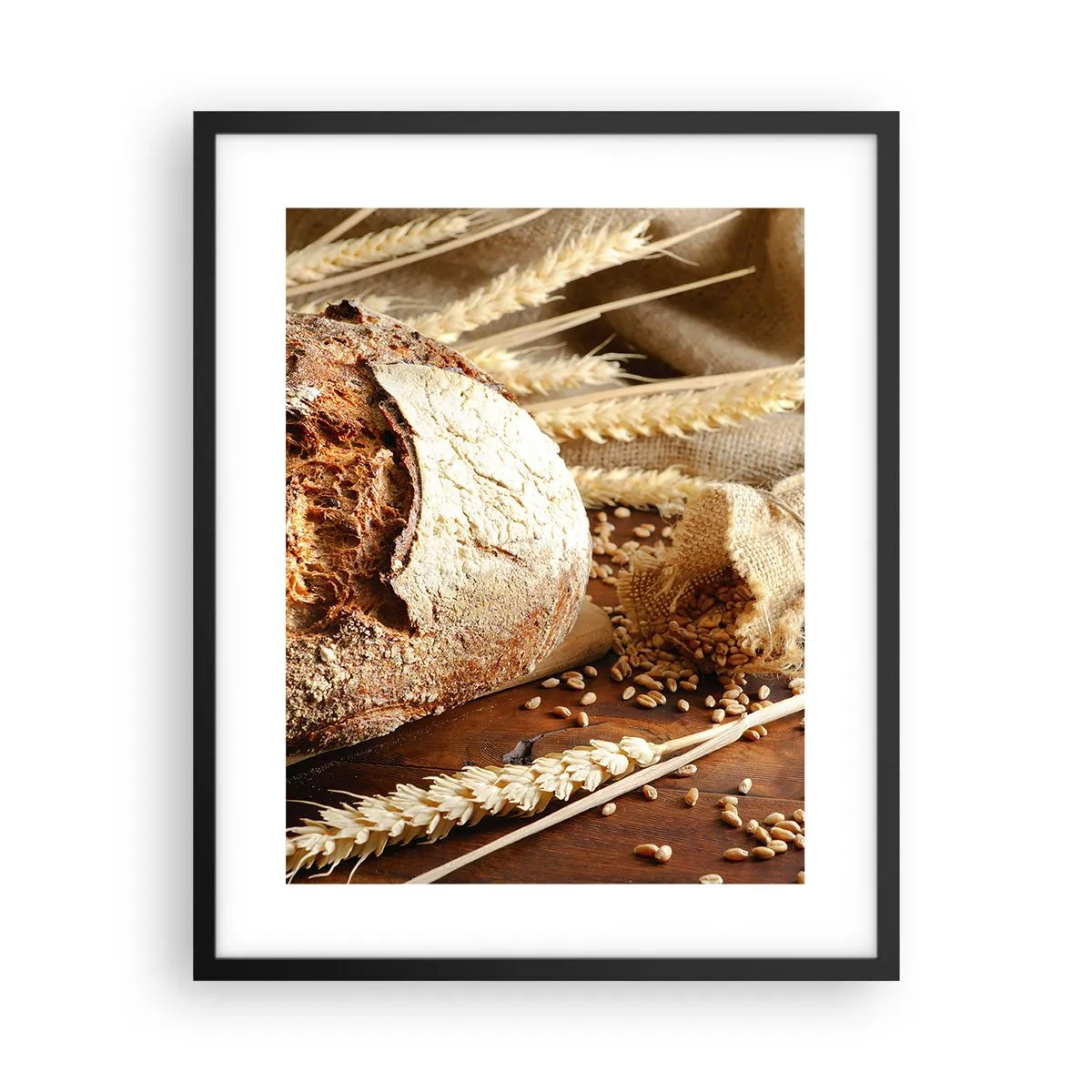 Póster en marco negro - Apetitoso, fragante, crujiente - 40x50 cm