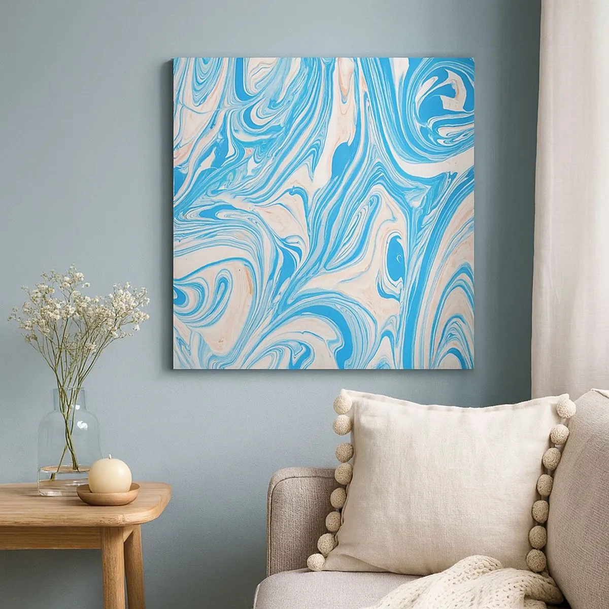 Cuadro sobre lienzo - Impresión de Imagen - Llanura de inundación turquesa - 30x30 cm