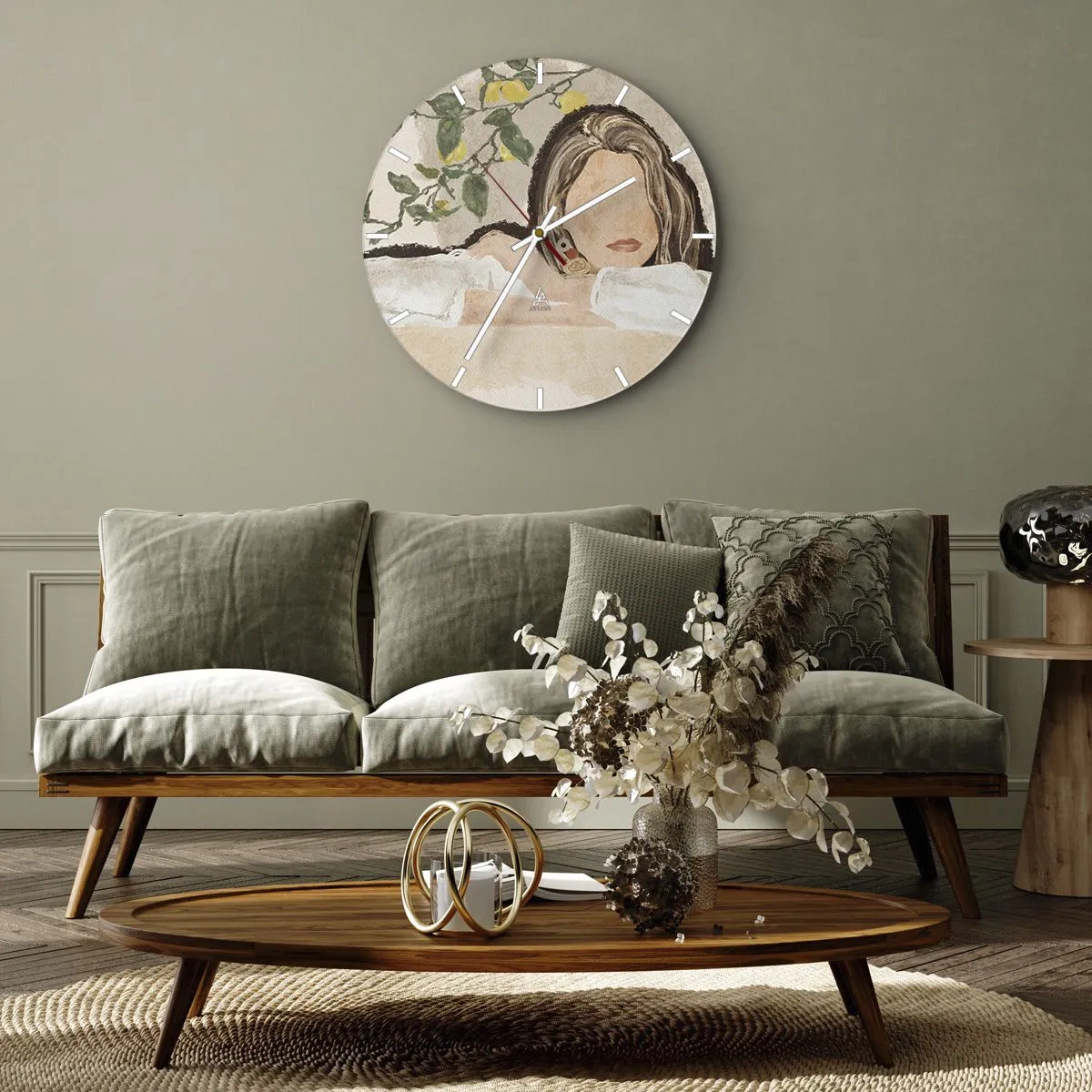 Reloj de pared - Reloj de vidrio - La belleza del sur - 40x40 cm
