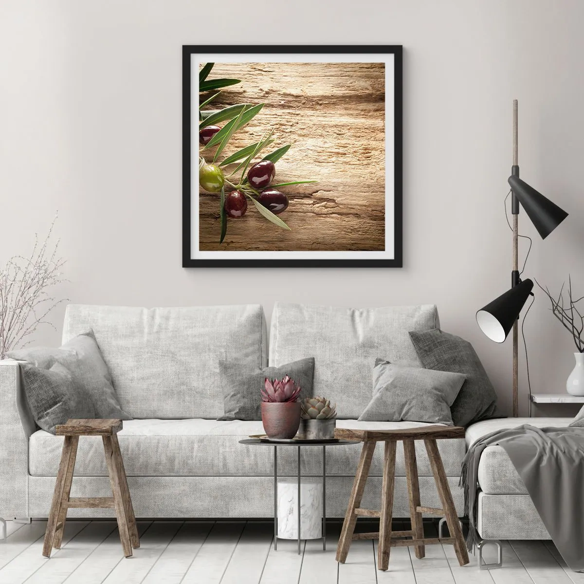 Póster en marco negro - Directamente de la naturaleza - 30x30 cm