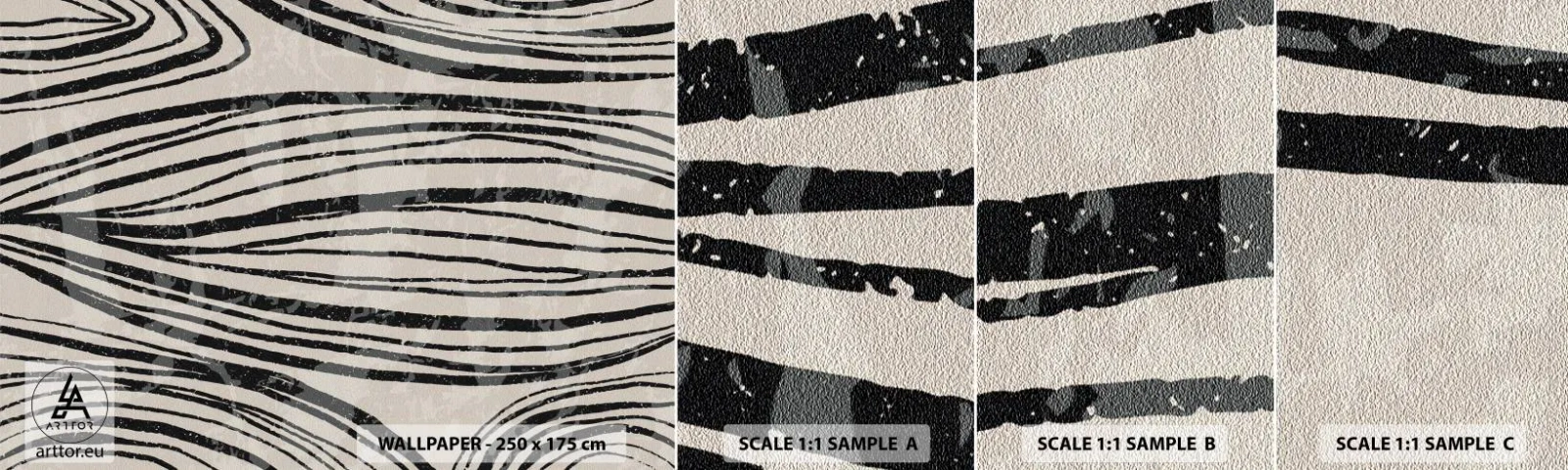 Muestra de fotomural autoadhesivo Deluxe Sticker - Salpicadura de líneas - Abstracción, Líneas, Moderno - 100x30 cm