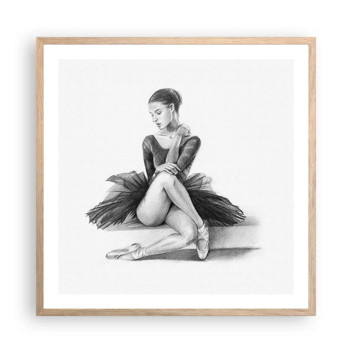 Póster en marco roble claro - Amante de la danza - 60x60 cm