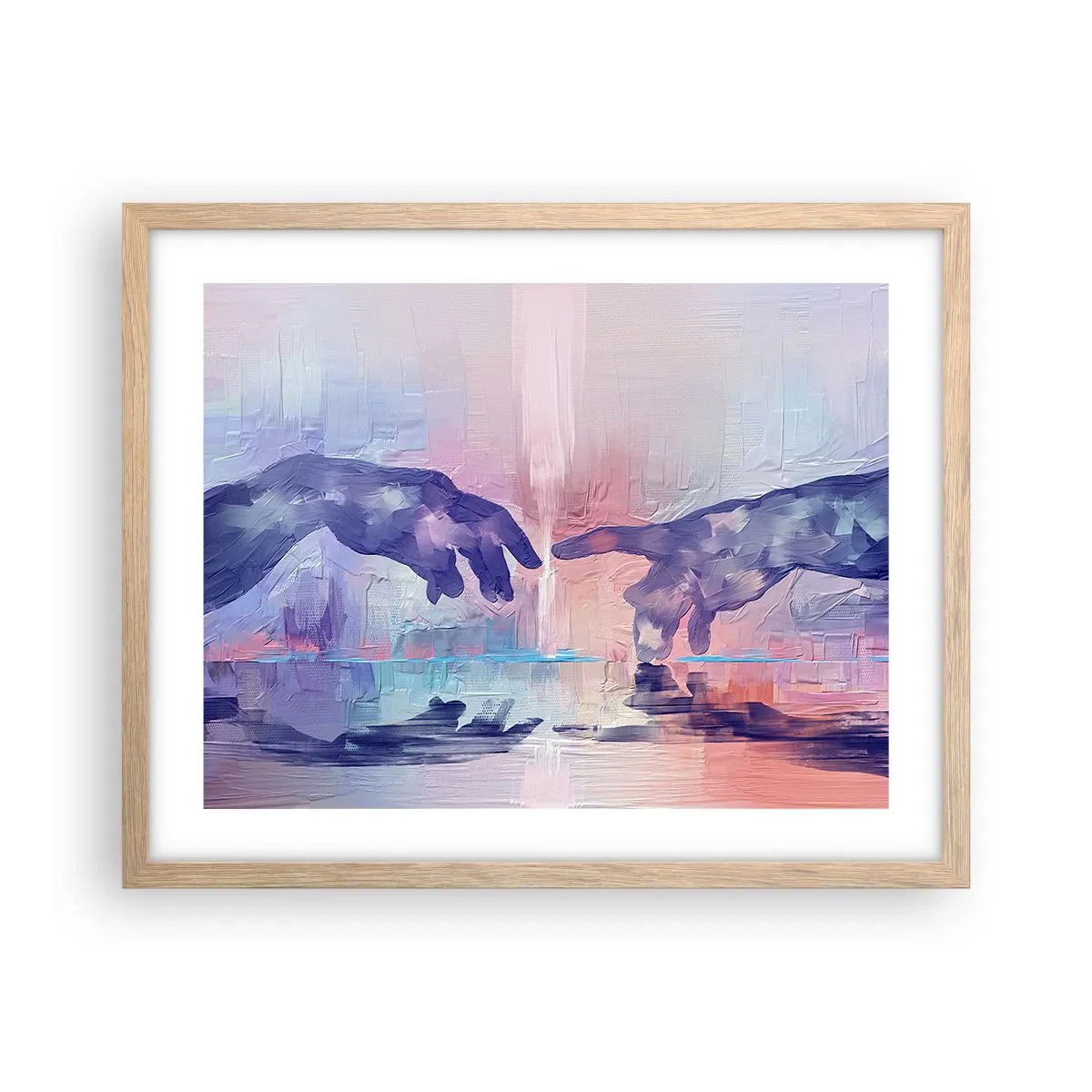 Póster en marco roble claro - Chispa divina de vida - 50x40 cm