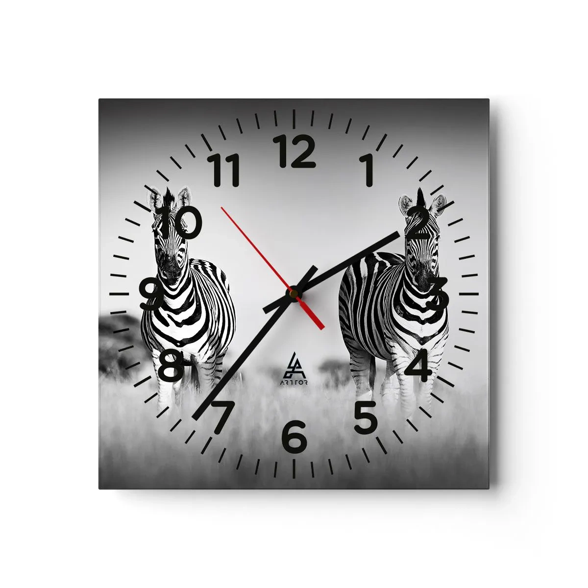 Reloj de pared - Reloj de vidrio - Resulta que el mundo es blanco y negro - 40x40 cm