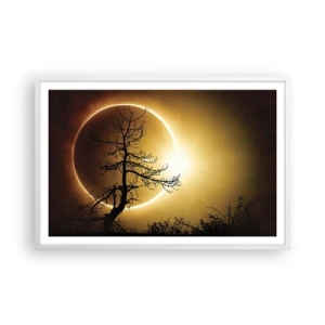 Póster en marco blanco - Eclipse total - 91x61 cm
