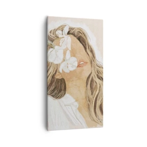 Cuadro sobre lienzo - Impresión de Imagen - Entre flores, en éxtasis - 55x100 cm