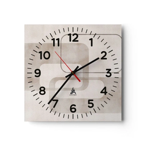 Reloj de pared - Reloj de vidrio - Fuga geométrica - 40x40 cm