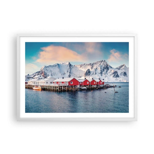 Póster en marco blanco - Un retiro en el norte - 70x50 cm