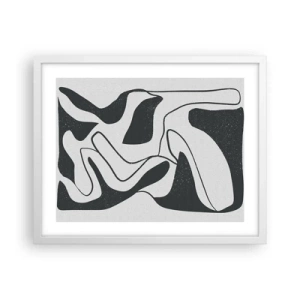 Póster en marco blanco - Juego abstracto en un laberinto - 50x40 cm