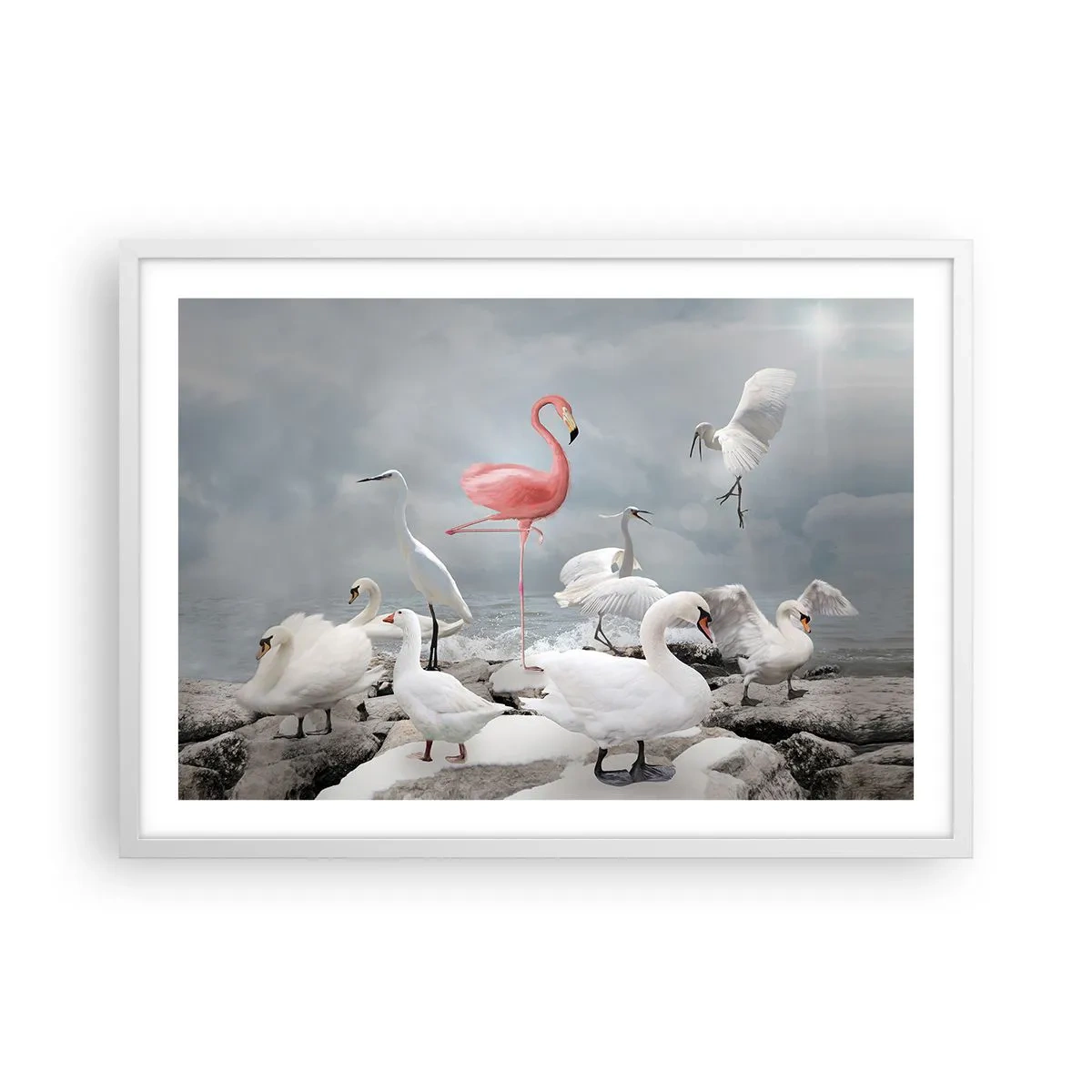 Póster en marco blanco - ¿De dónde vengo? - 70x50 cm