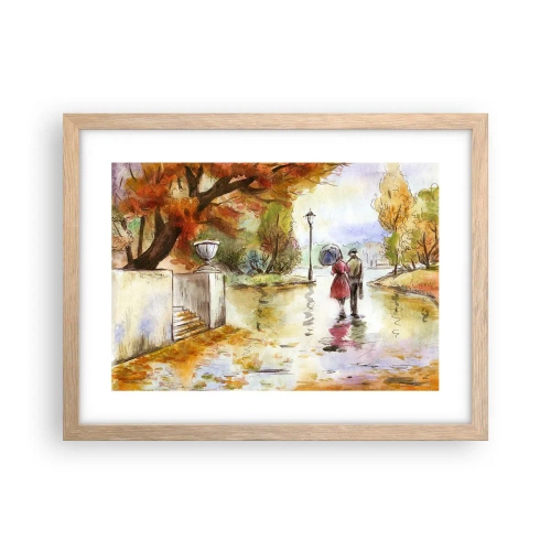 Póster en marco roble claro - Un otoño romántico en el parque - 40x30 cm