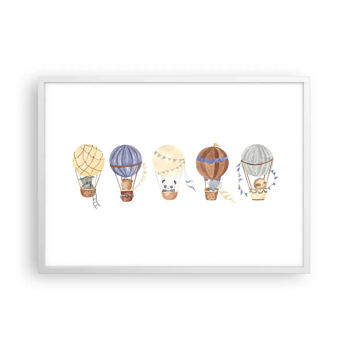 Póster en marco blanco - Amigos de viaje - 70x50 cm