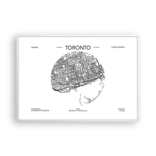Póster en marco blanco - Anatomía de Toronto - 100x70 cm