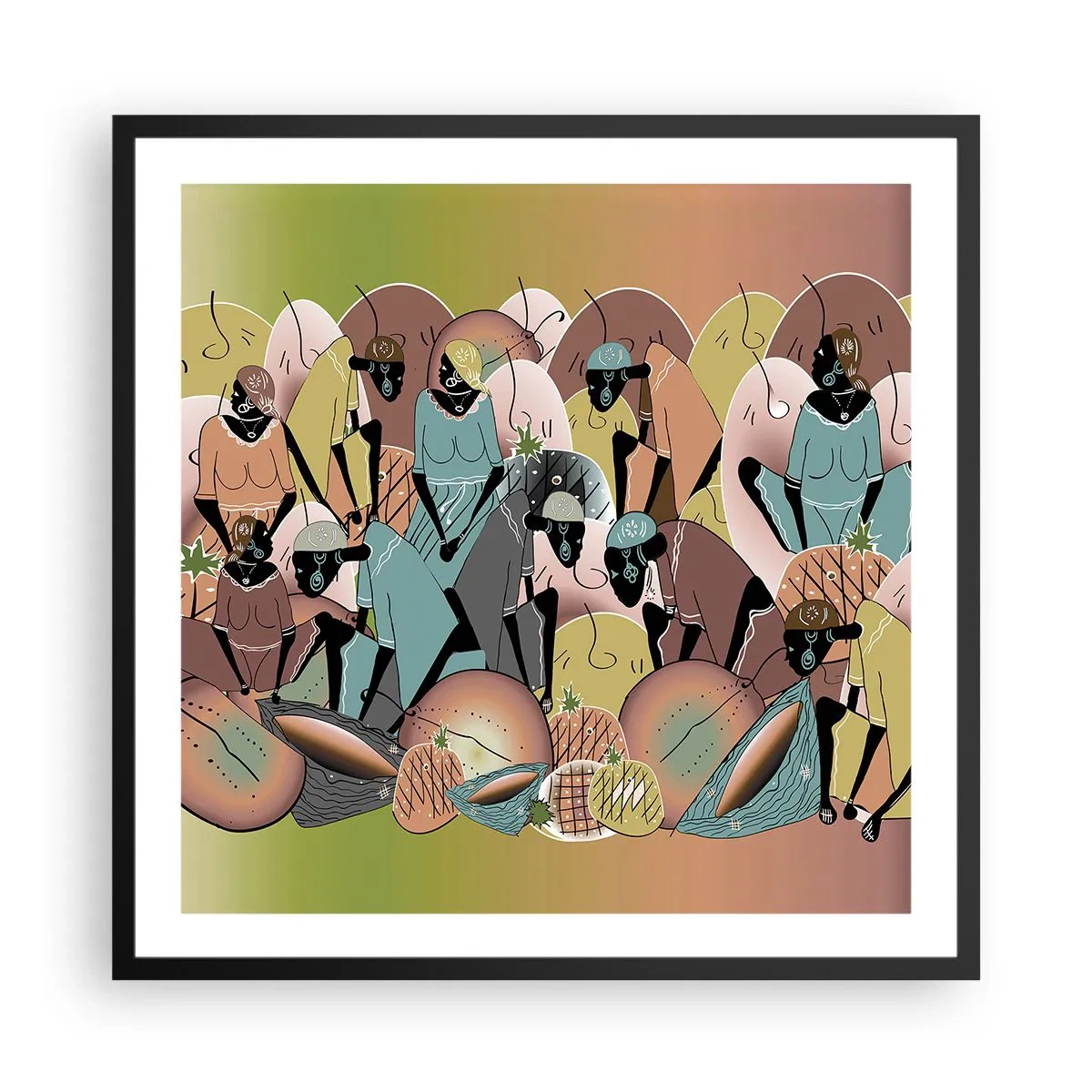 Póster en marco negro - Se avecina una gran celebración - 60x60 cm