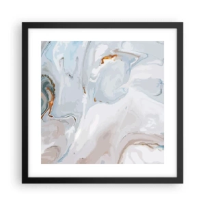 Póster en marco negro - Blanco fusión - 40x40 cm