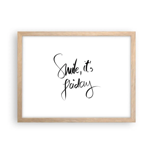 Póster en marco roble claro - La verdadera alegría - 40x30 cm