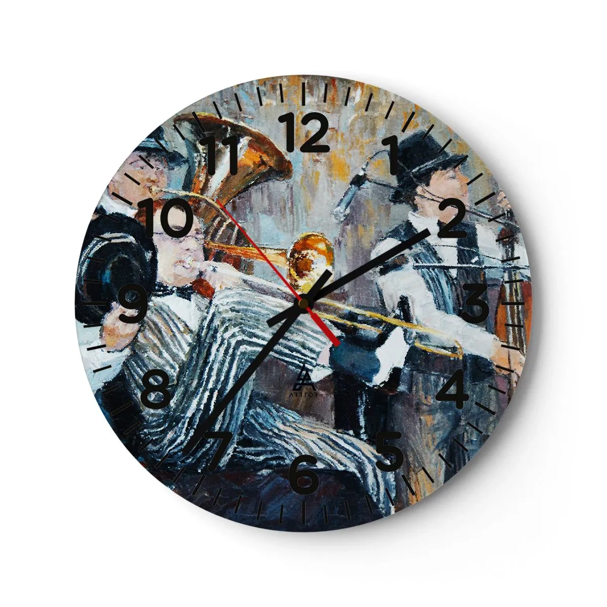 Reloj de pared - Reloj de vidrio - Todo ese jazz - 30x30 cm