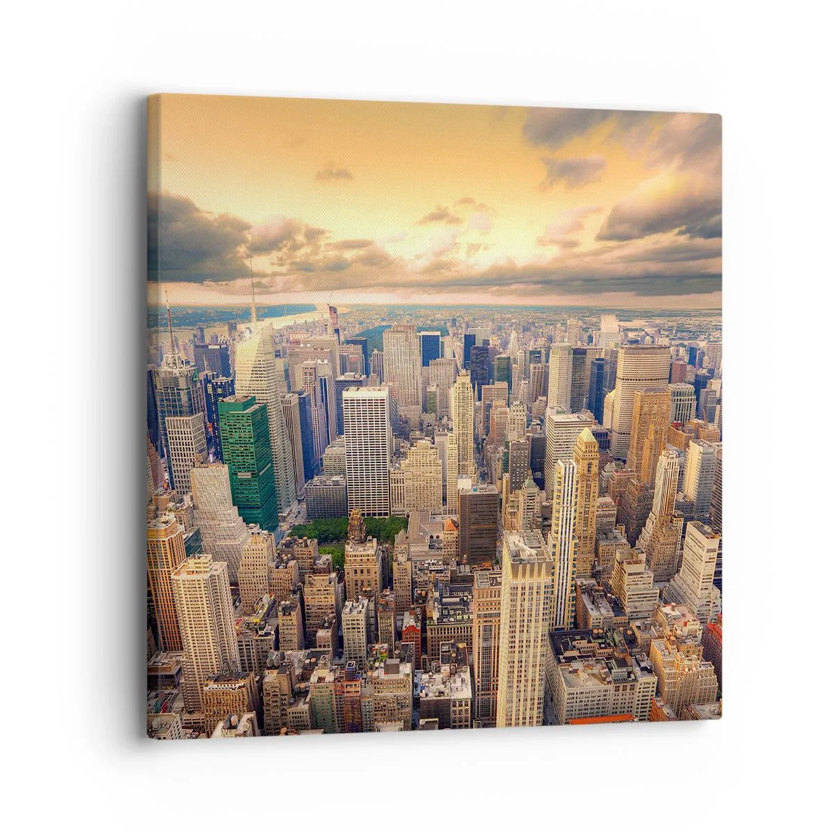 Cuadro sobre lienzo - Impresión de Imagen - Metrópolis dorada - 30x30 cm