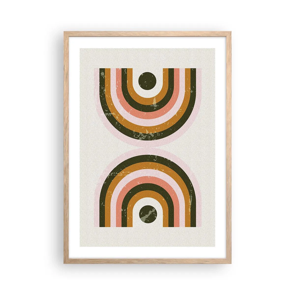 Póster en marco roble claro - Abstracción gemela - 50x70 cm