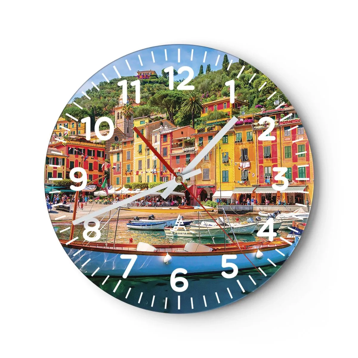 Reloj de pared - Reloj de vidrio - Mañanas italianas - 30x30 cm