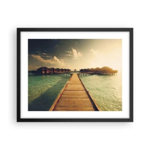 Póster en marco negro - Una cálida invitación - 50x40 cm