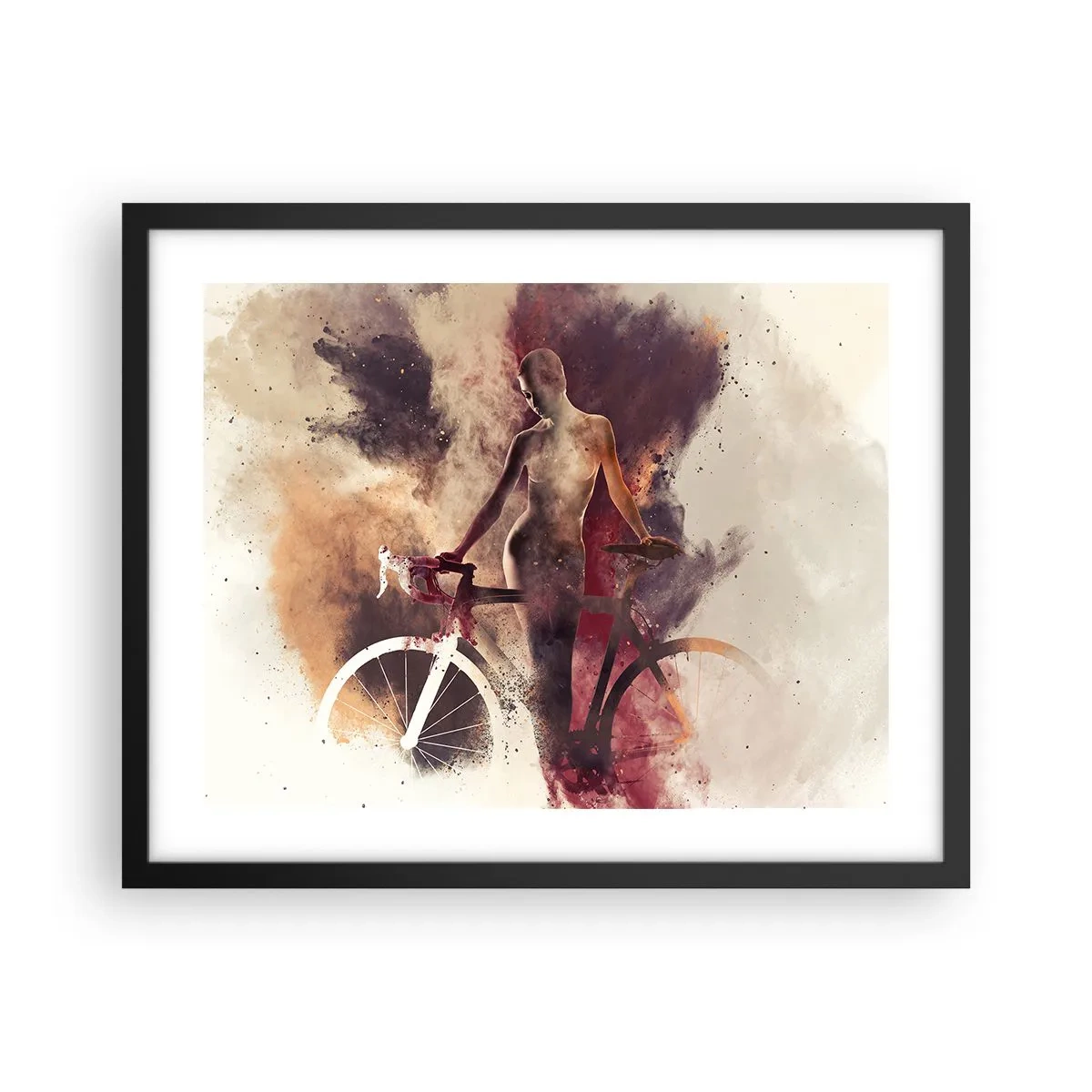 Póster en marco negro - En las formas de mármol un alma ciclista - 50x40 cm