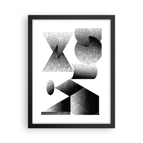 Póster en marco negro - Ángulos y óvalos - 30x40 cm