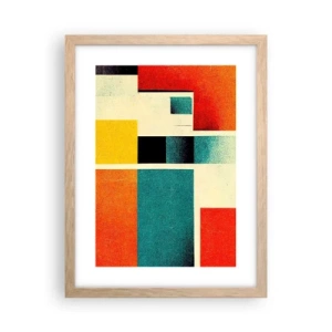 Póster en marco roble claro - Abstracción geométrica - buena energía - 30x40 cm
