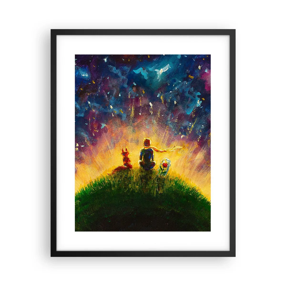 Póster en marco negro - Amor y amistad - lo único entero - 40x50 cm
