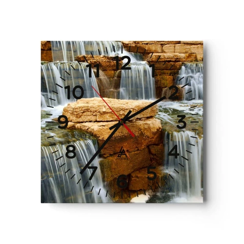 Reloj de pared - Reloj de vidrio - Escalera al cielo - 30x30 cm