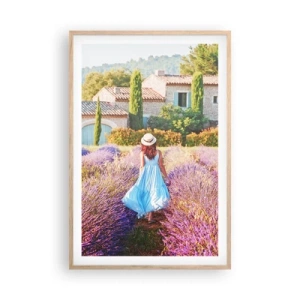 Póster en marco roble claro - La chica de la lavanda - 61x91 cm