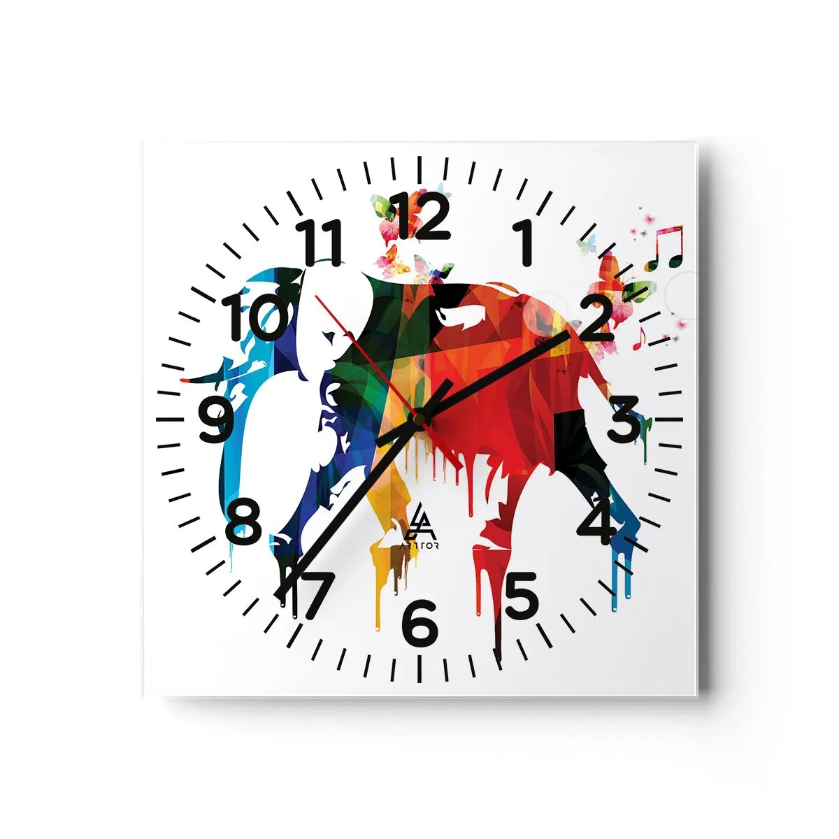 Reloj de pared - Reloj de vidrio - Todo el mundo puede bailar - 40x40 cm