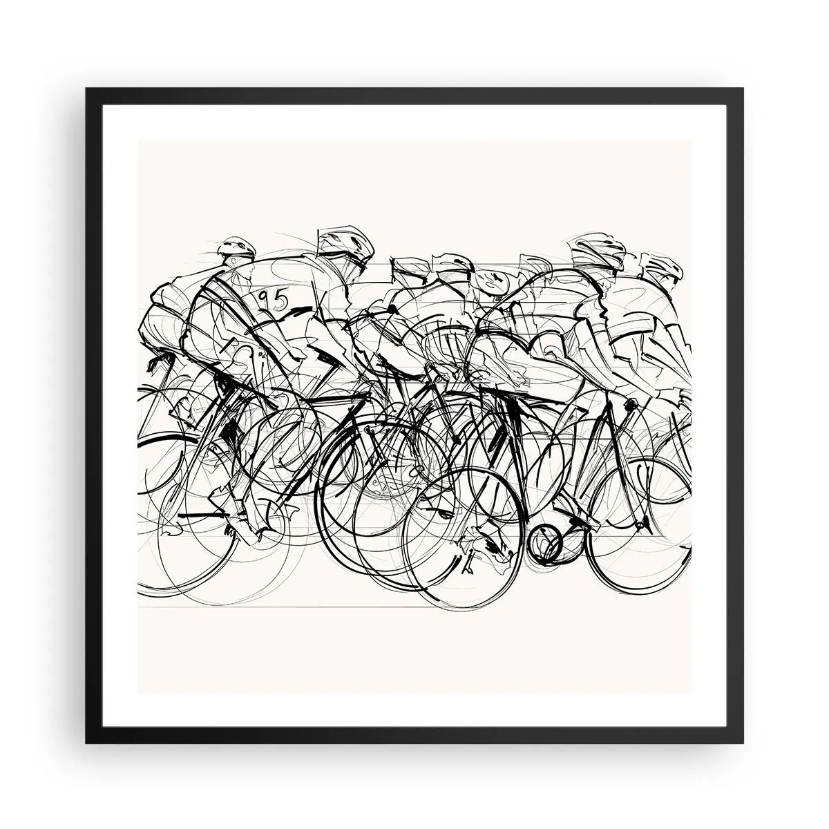 Póster en marco negro - Juntos como un equipo - 60x60 cm