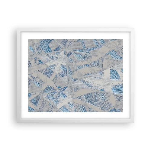 Póster en marco blanco - En un laberinto gris azulado - 50x40 cm
