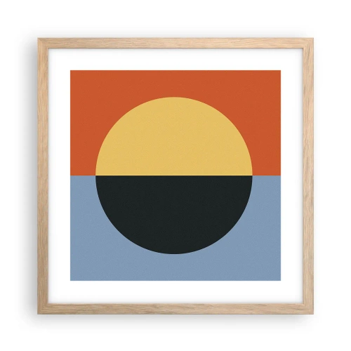 Póster en marco roble claro - Una composición de calidez y frescura - 40x40 cm