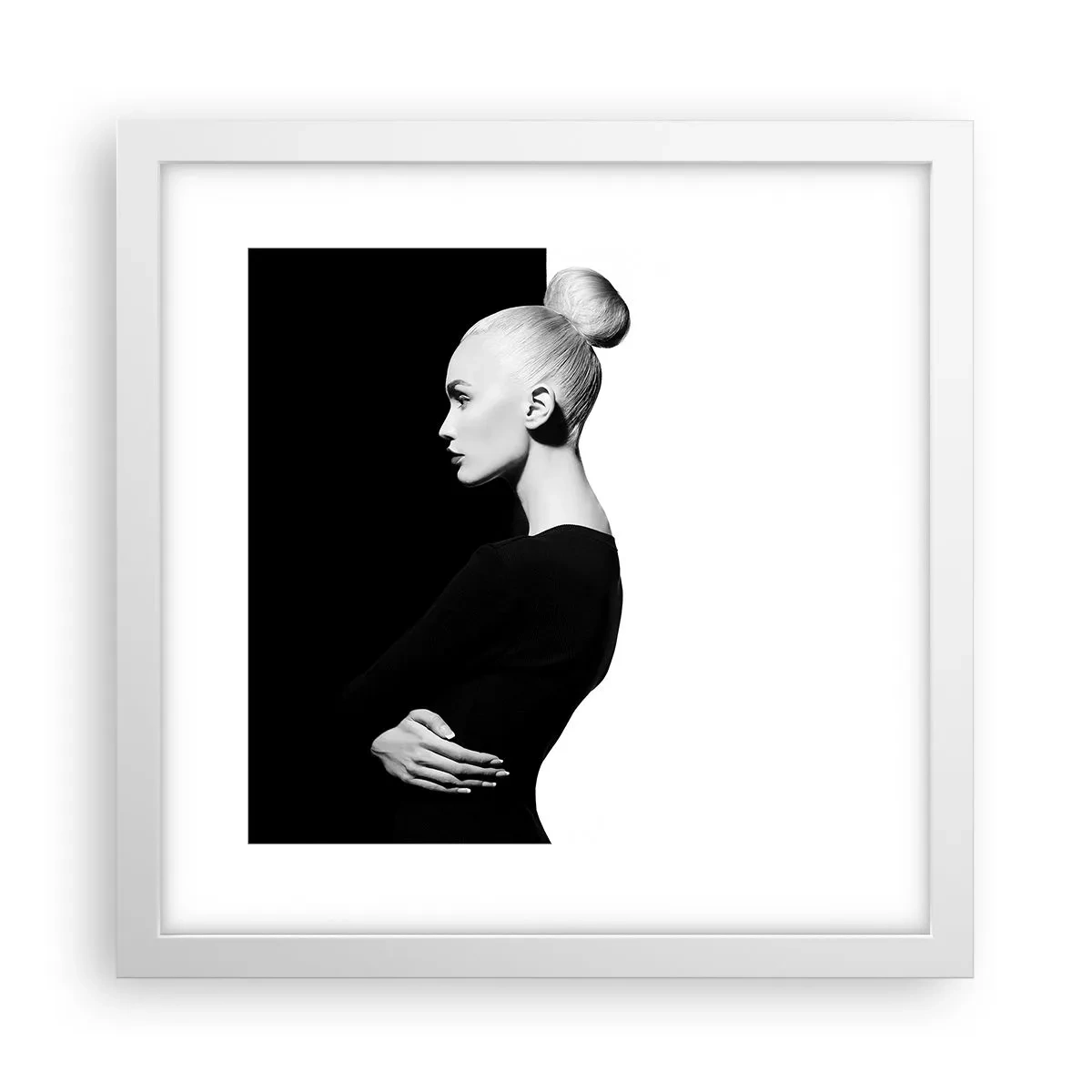 Póster en marco blanco - Simplemente femenina - 30x30 cm