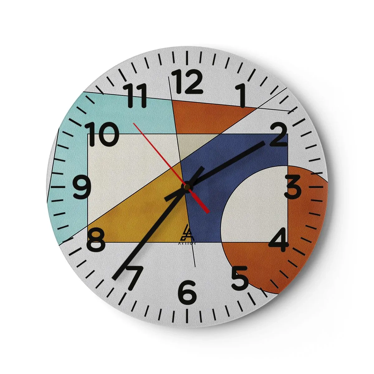 Reloj de pared - Reloj de vidrio - Abstracción: diversión modernista - 40x40 cm