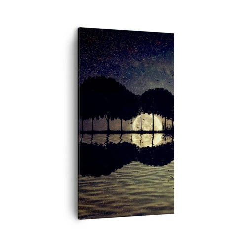 Cuadro sobre lienzo - Impresión de Imagen - Noche en el fin del mundo - 45x80 cm