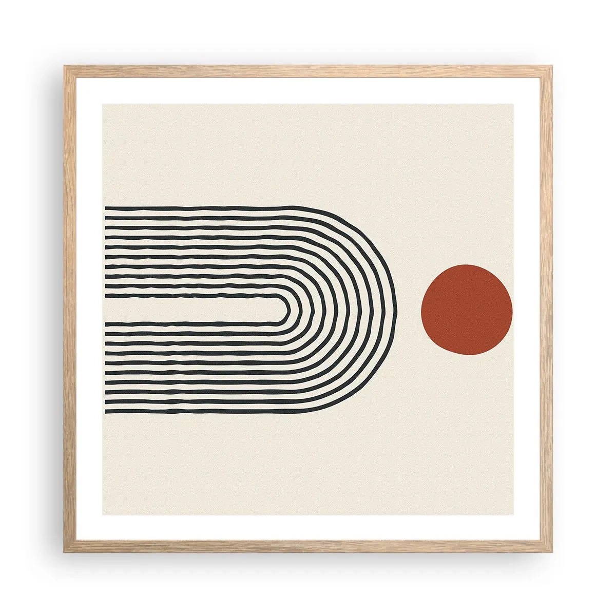 Póster en marco roble claro - Magnetismo de formas y colores - 60x60 cm