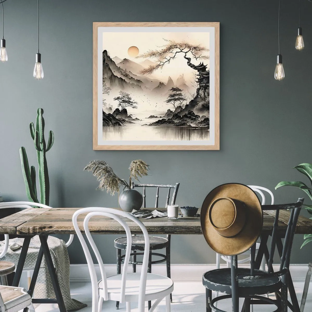 Póster en marco roble claro - El encanto único de Oriente - 30x30 cm