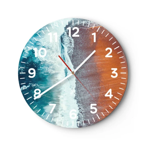 Reloj de pared - Reloj de vidrio - Un toque de océano - 40x40 cm