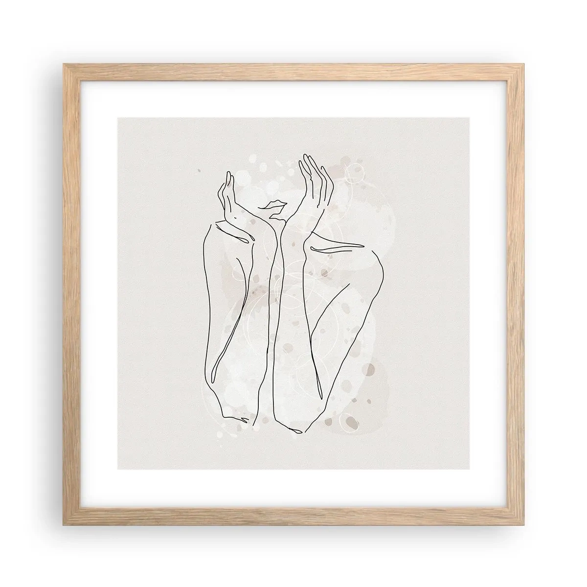 Póster en marco roble claro - Un momento de ensueño - 40x40 cm