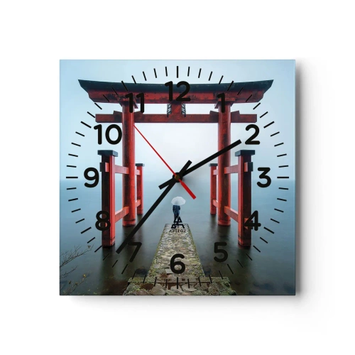 Reloj de pared - Reloj de vidrio - Ensueño japonés - 40x40 cm