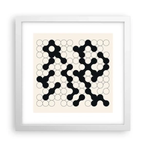 Póster en marco blanco - Juego chino - una variación - 30x30 cm